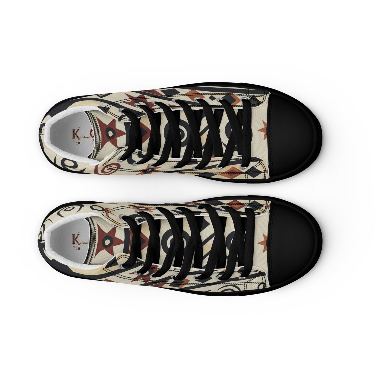 High Top Canvas Shoes – Amazigh Symbols and Berber Motifs