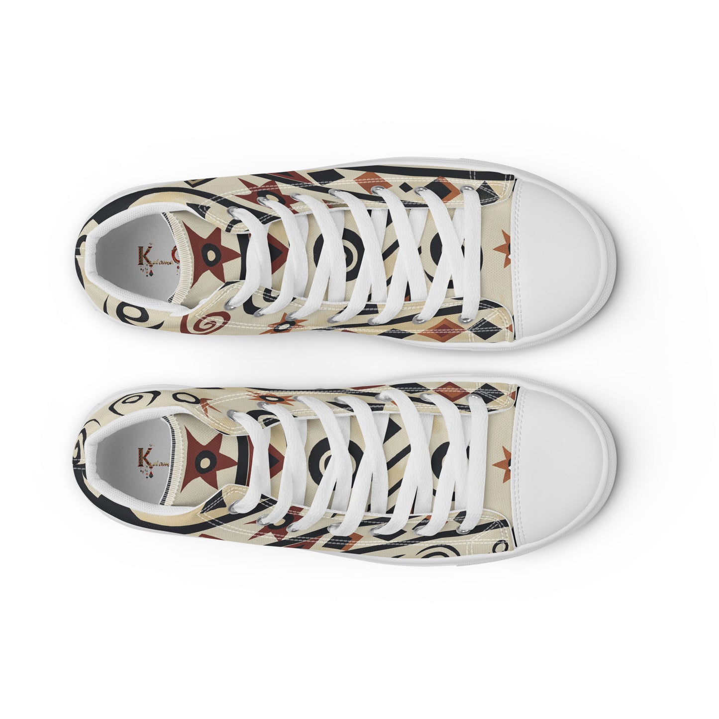 High Top Canvas Shoes – Amazigh Symbols and Berber Motifs
