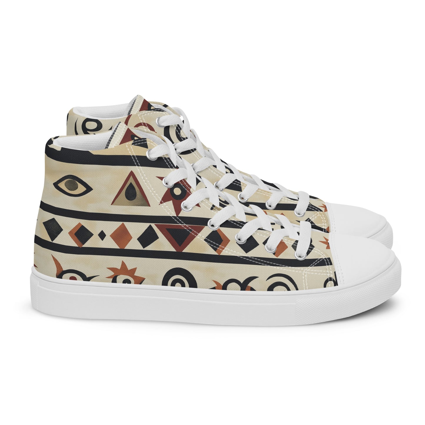 High Top Canvas Shoes – Amazigh Symbols and Berber Motifs