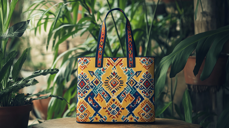Styled bag with berber motifs