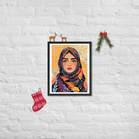 Elegant Berber Woman: Framed Poster Celebrating Amazigh Beauty and Culture