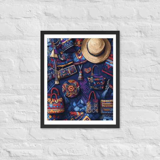 Amazigh Elegance: A Collection of Traditional Berber Accessories -  Framed poster