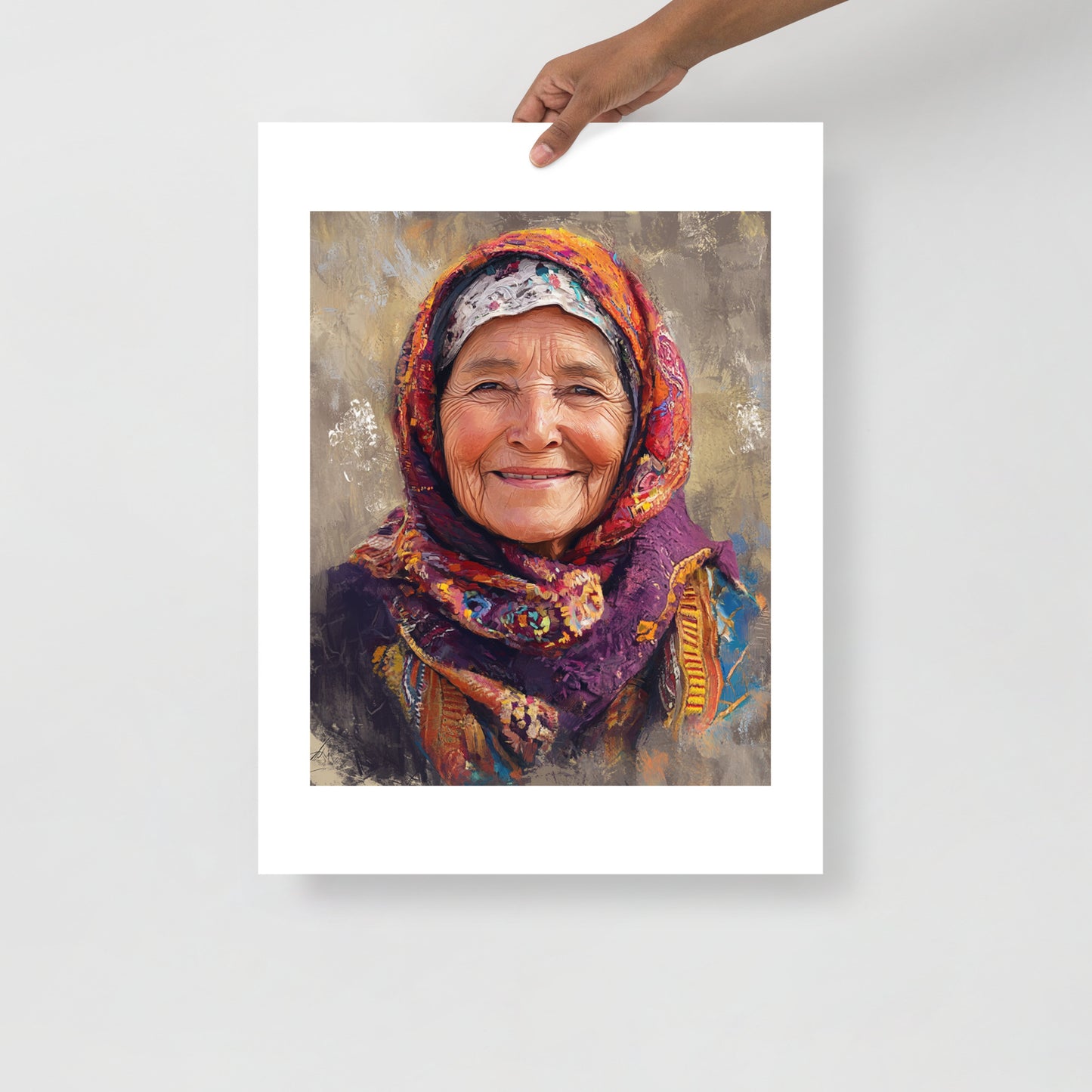 Elegant Berber Woman Portrait Poster – Amazigh Heritage Art