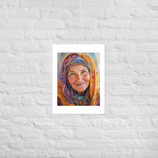 Iconic Amazigh Woman Portrait Poster – Berber Heritage and Art