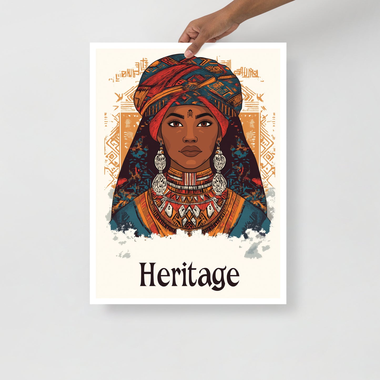 Affiche Portrait de Femme Berbère Radieuse – Art et Tradition Amazigh