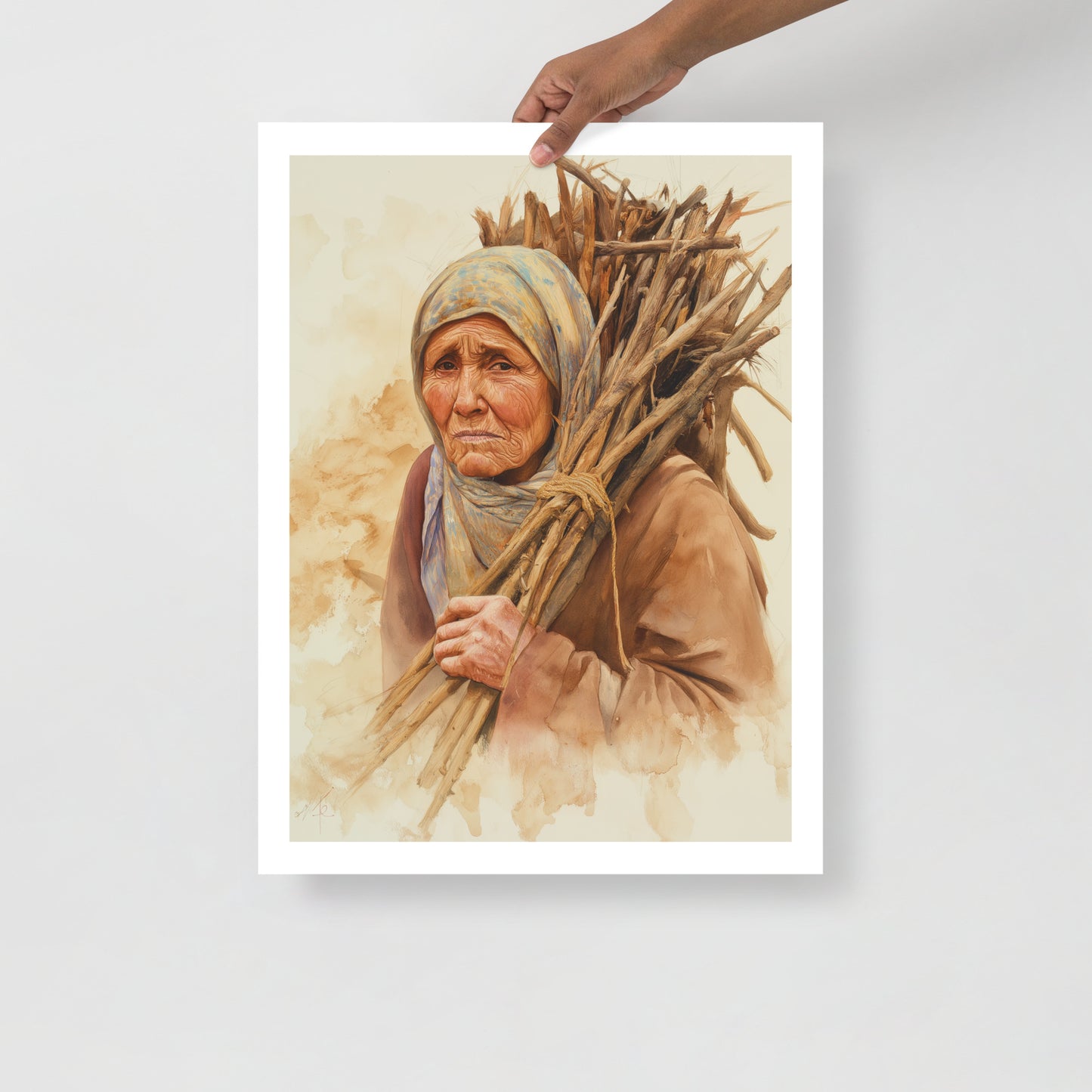 Cultural Berber Woman Portrait Poster – Amazigh Symbols and Art