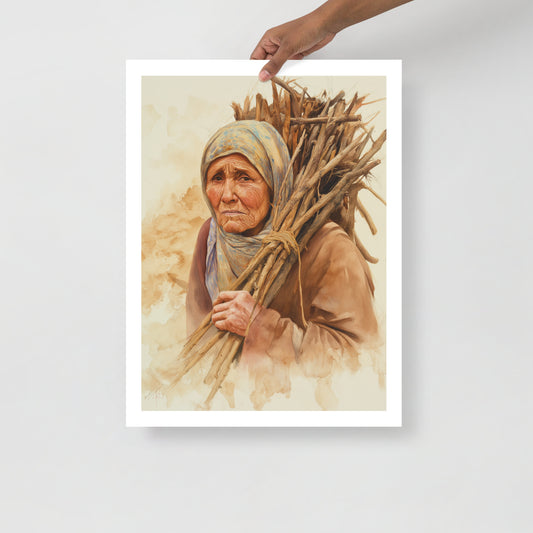 Cultural Berber Woman Portrait Poster – Amazigh Symbols and Art