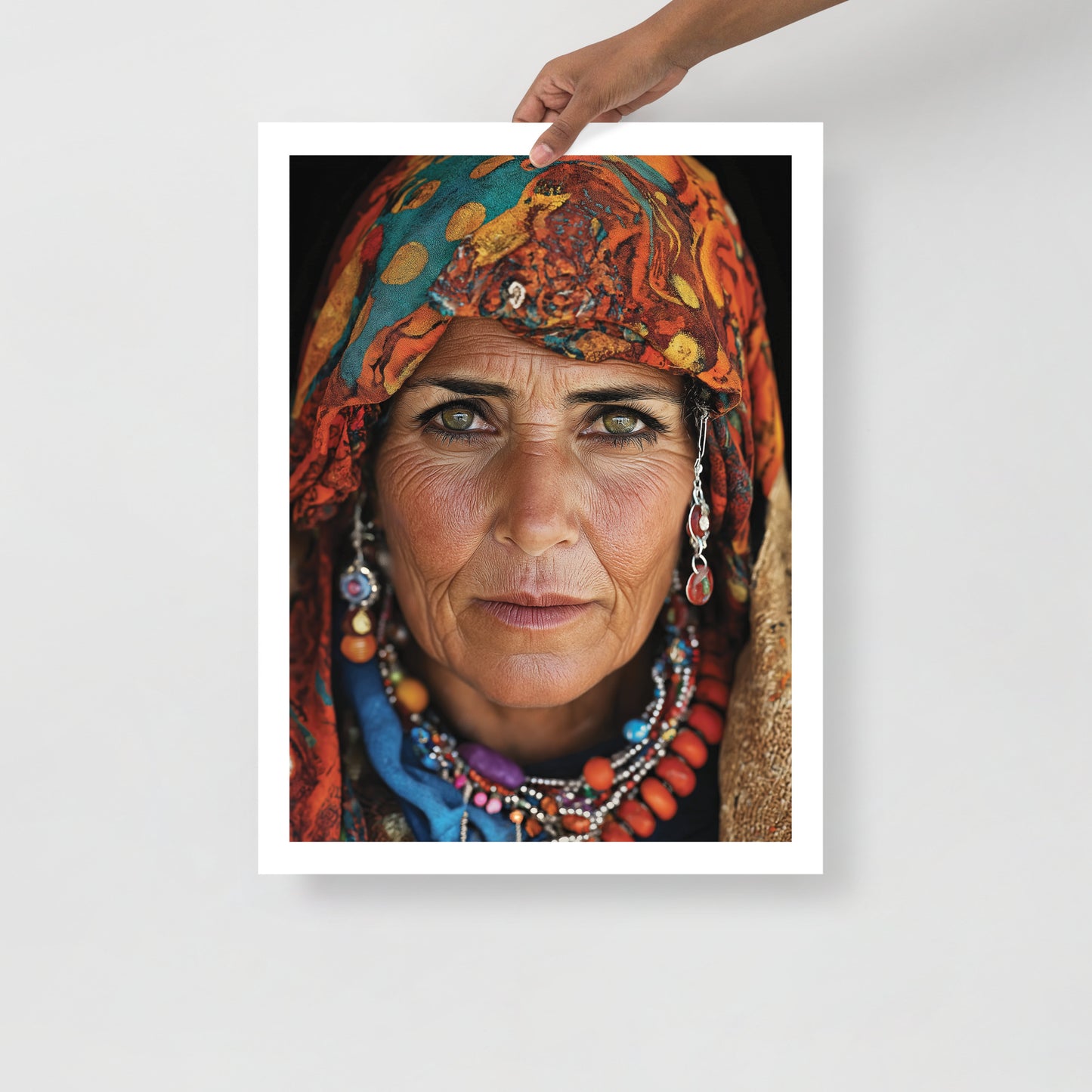 Majestic Berber Woman Portrait Poster – Amazigh Tradition and Art