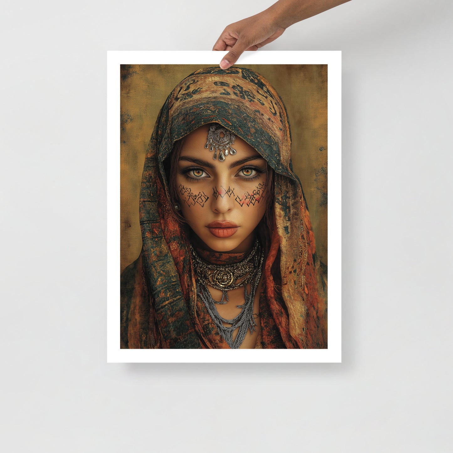 Vivid Berber Woman Portrait Poster – Amazigh Heritage and Art