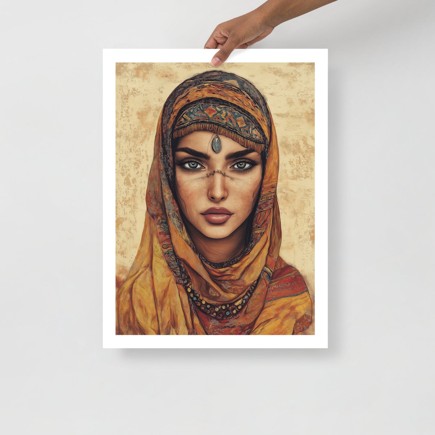 Bold Amazigh Woman Portrait Poster – Berber Culture in Art