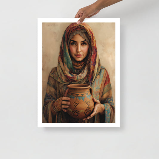 Captivating Amazigh Woman Portrait Poster – Berber Heritage and Art