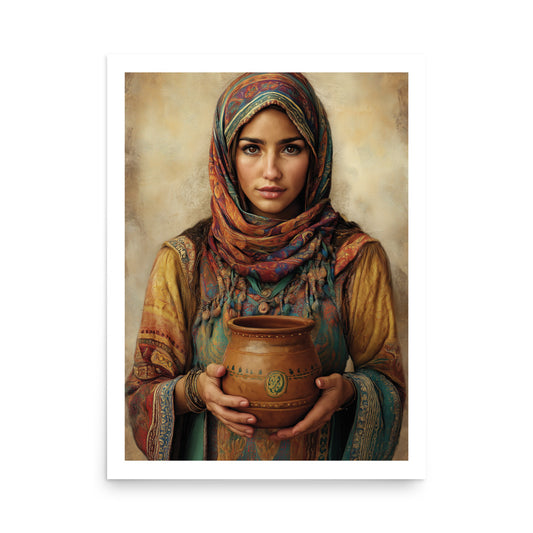 Graceful Amazigh Woman Portrait Poster – Berber Heritage and Art