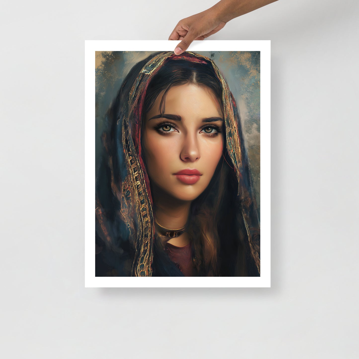 Bold Amazigh Woman Portrait Poster – Berber Heritage in Art