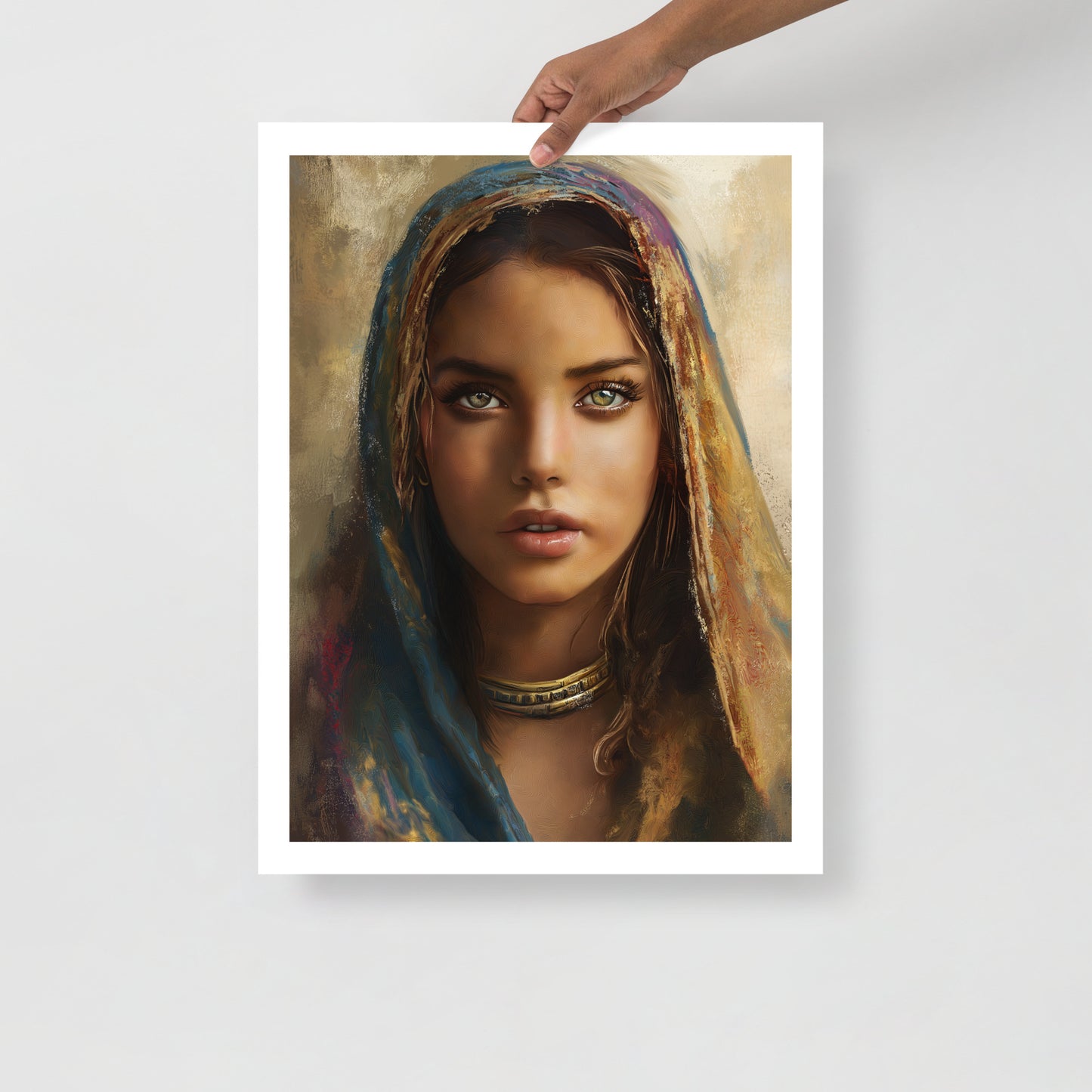 Empowering Amazigh Woman Portrait Poster – Berber Culture and Symbols