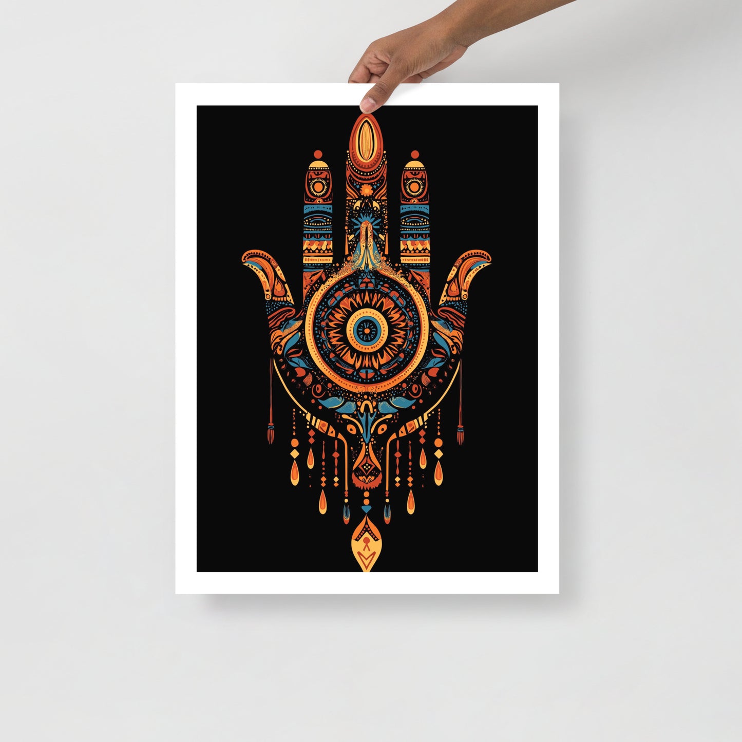 Bold Hand of Fatma Poster – Berber Heritage and Spiritual Art