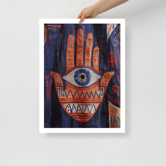 Sacred Hand of Fatma Poster – Berber Symbols and Cultural Spirituality