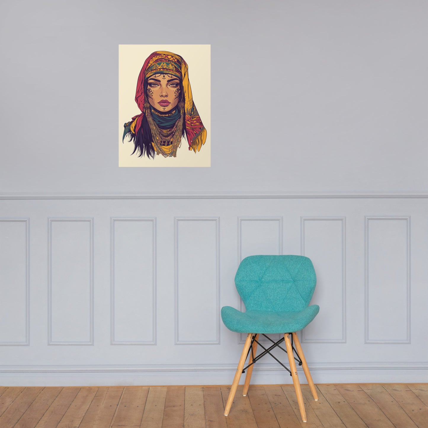 Elegant Amazigh Woman Art Print – Tribute to Berber Beauty and Tradition Home & living Poster