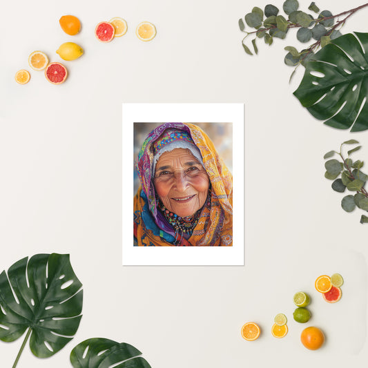 Vibrant Amazigh Woman Poster – Traditional Berber Art