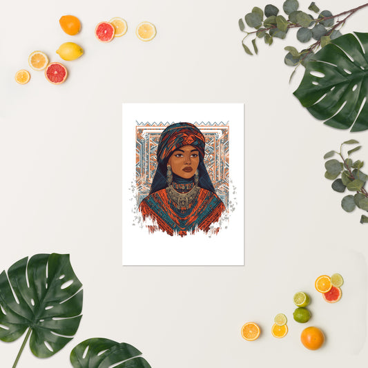 Striking Amazigh Woman Poster – Berber Tradition and Art