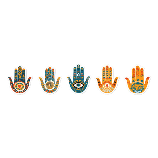 Five Hands of Fatima Sticker – Amazigh Symbols and Tribal Motifs