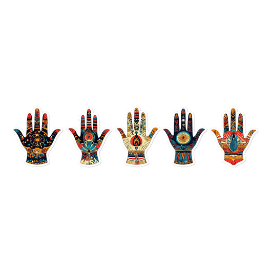 Five Hands of Fatima Sticker – Amazigh Symbols and Berber Tribal Designs