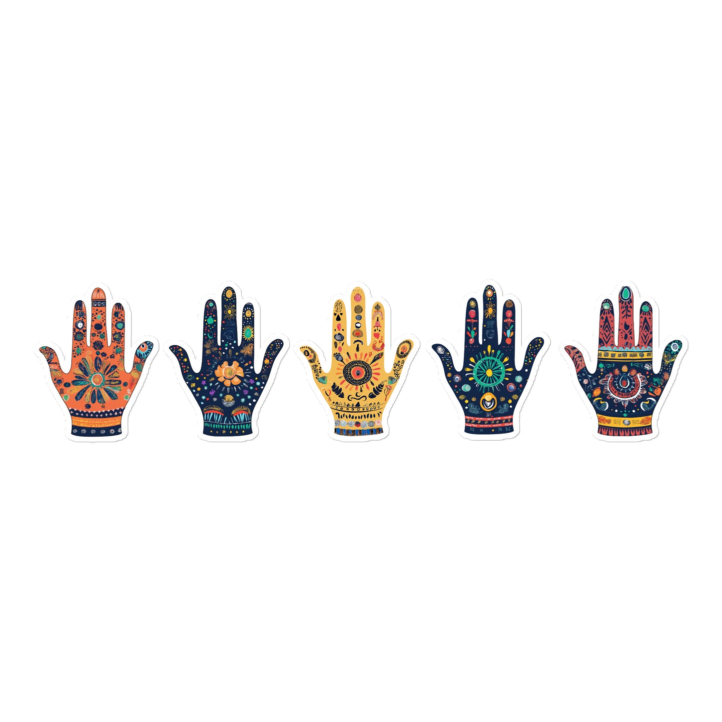 Five Hands of Fatima Sticker – Amazigh Symbols and Cultural Berber Art