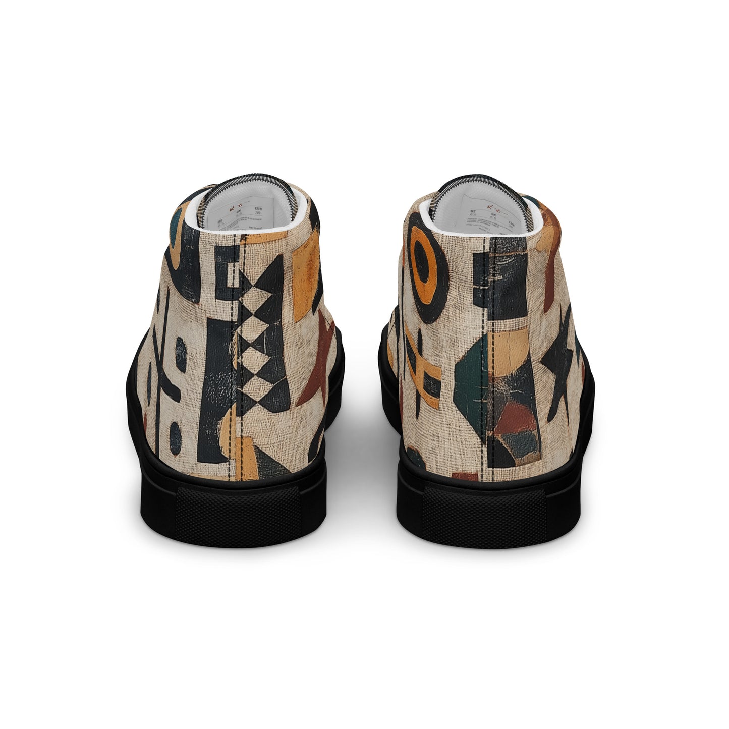 Men’s High Top Canvas Shoes – Amazigh Tribal Symbols and Berber Heritage