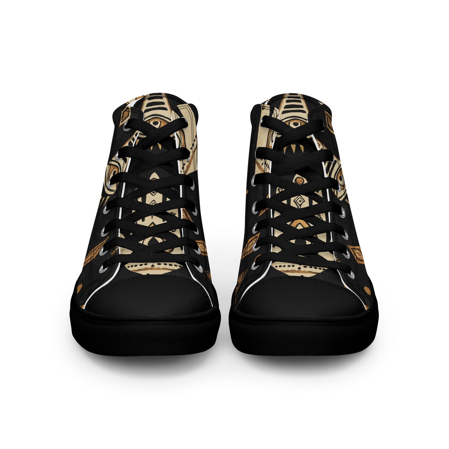 Men’s High Top Canvas Shoes – Berber Tribal Art and Amazigh Symbols