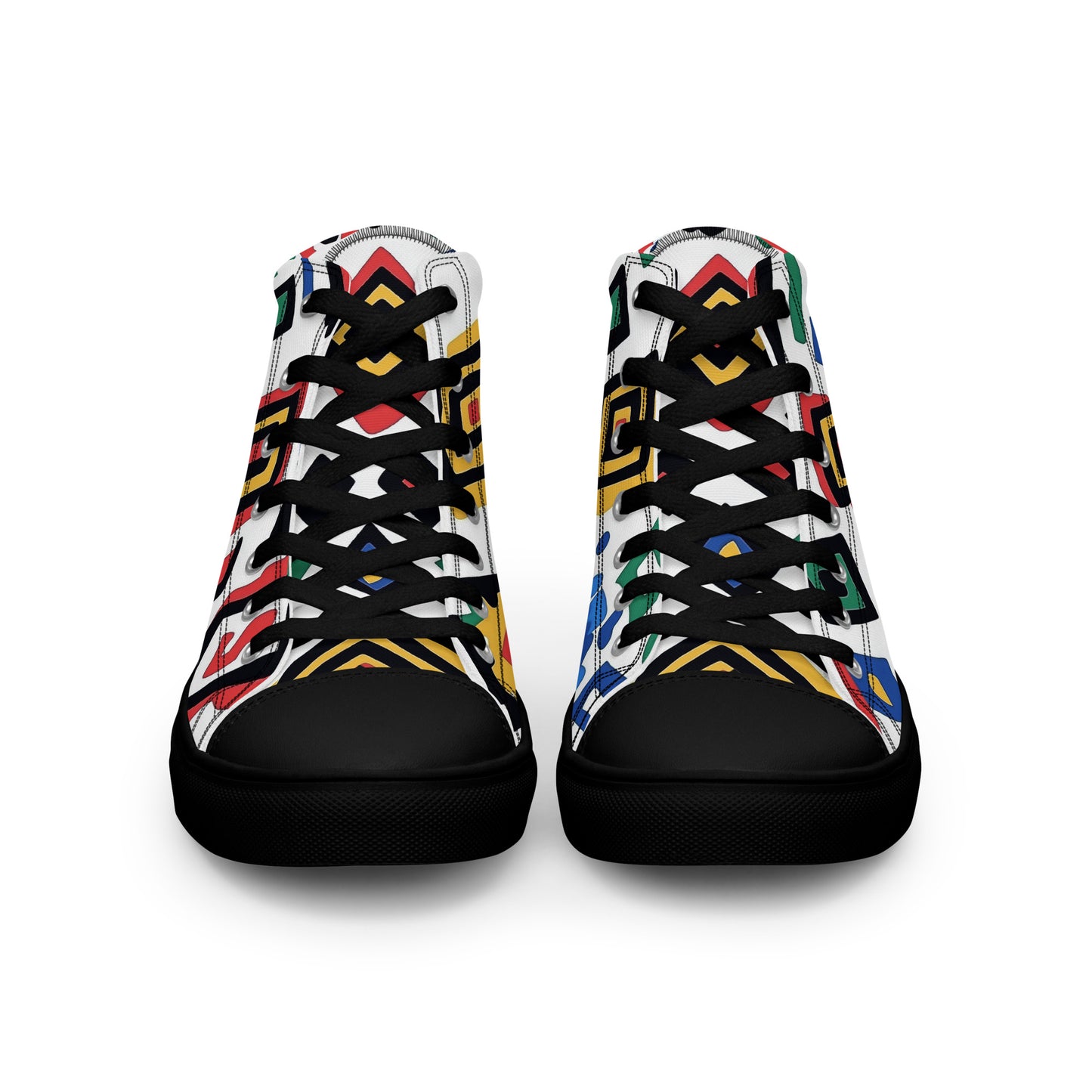 Men’s High Top Canvas Shoes – Bold Berber Symbols and Amazigh Tribal Art