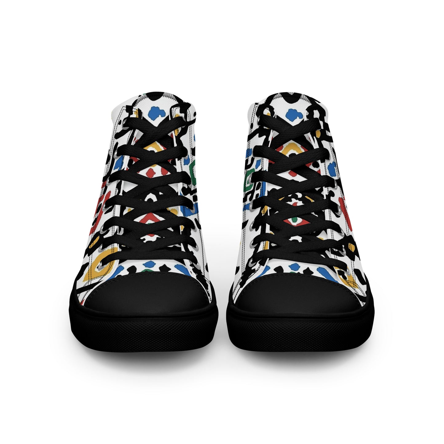 Men’s High Top Canvas Shoes – Amazigh Tribal Motifs and Berber Symbols