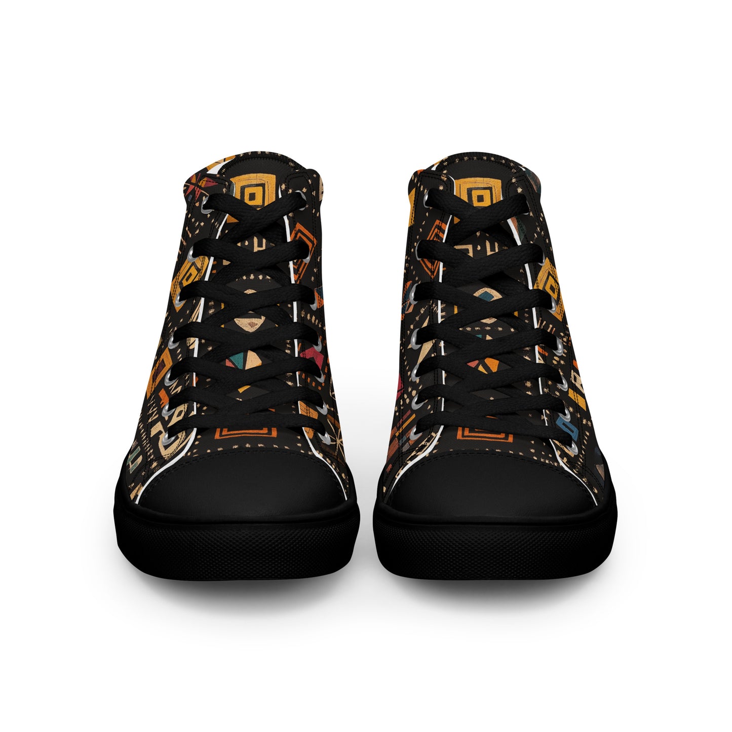 Men’s High Top Canvas Shoes – Amazigh Symbols and Berber Tribal Art