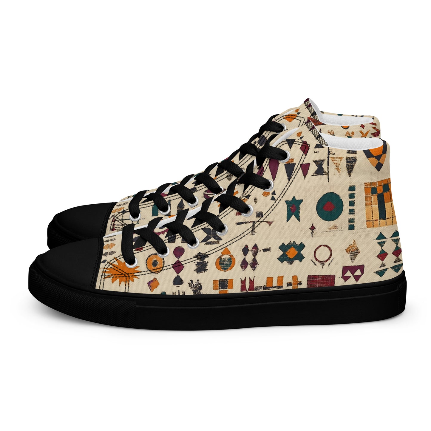 Men’s High Top Canvas Shoes – Berber Heritage and Amazigh Symbols