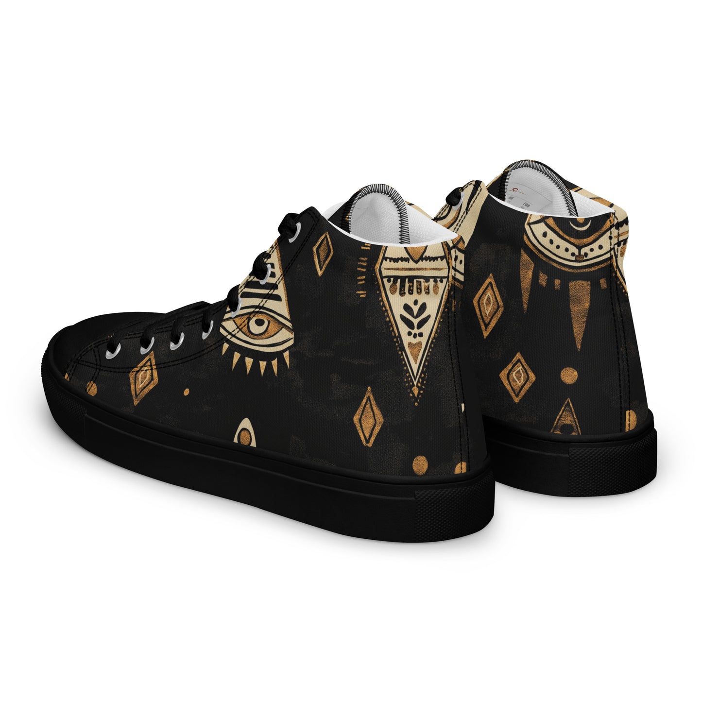 Men’s High Top Canvas Shoes – Berber Tribal Art and Amazigh Symbols