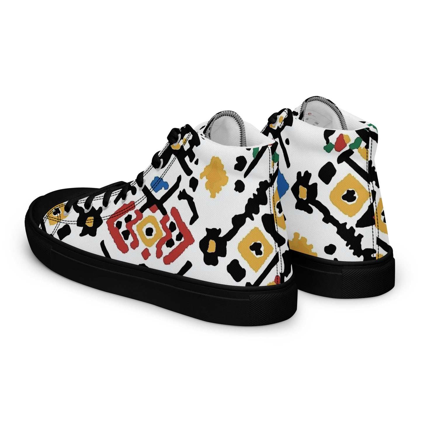 Men’s High Top Canvas Shoes – Amazigh Tribal Motifs and Berber Symbols