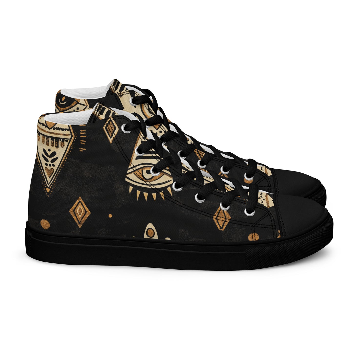 Men’s High Top Canvas Shoes – Berber Tribal Art and Amazigh Symbols