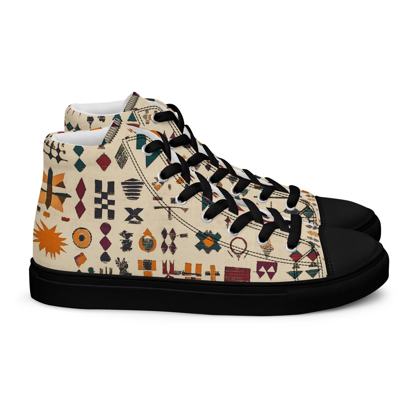 Men’s High Top Canvas Shoes – Berber Heritage and Amazigh Symbols