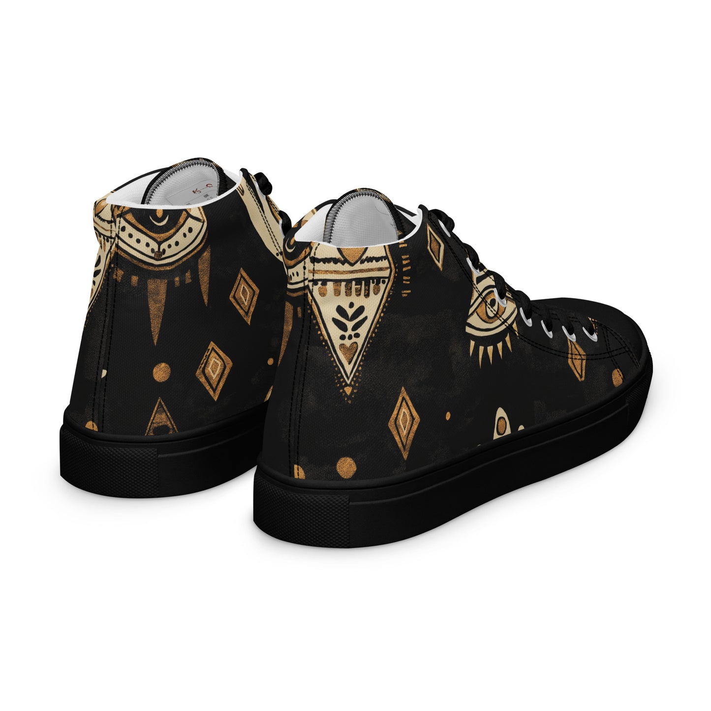 Men’s High Top Canvas Shoes – Berber Tribal Art and Amazigh Symbols