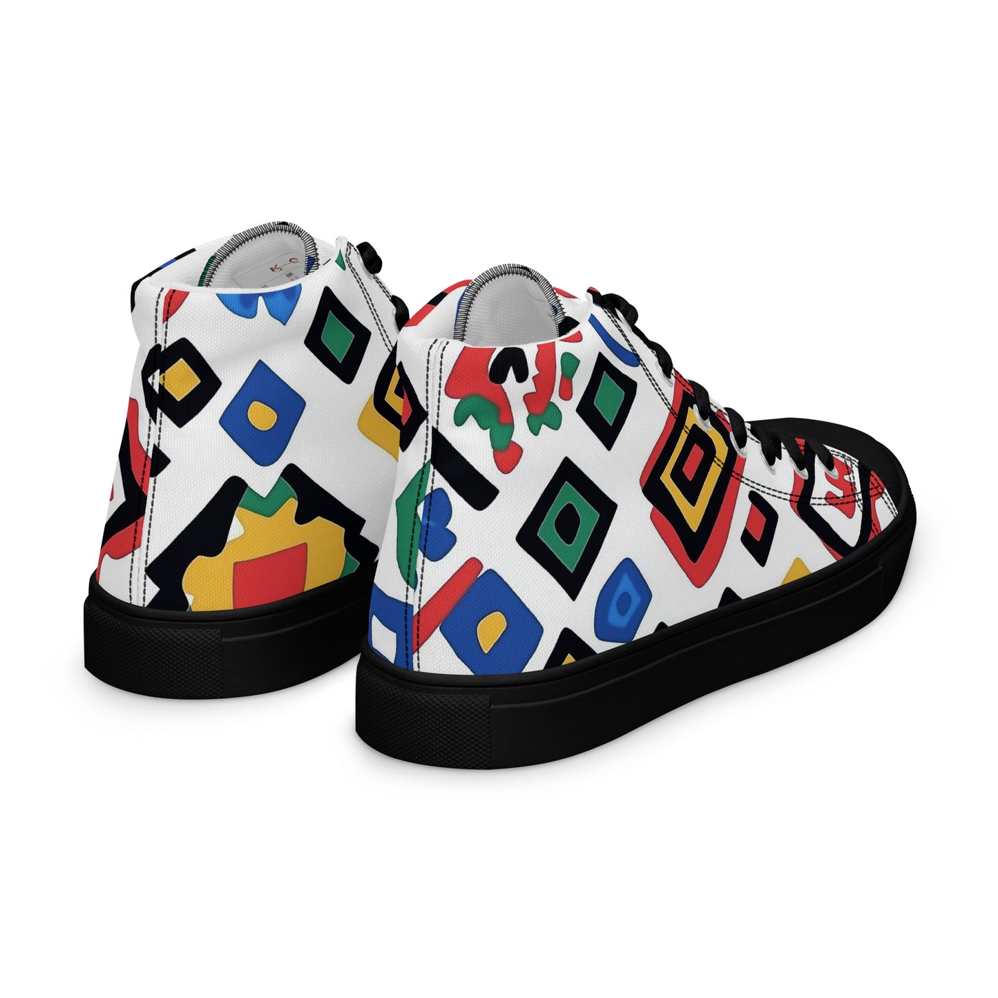 Men’s High Top Canvas Shoes – Bold Berber Symbols and Amazigh Tribal Art