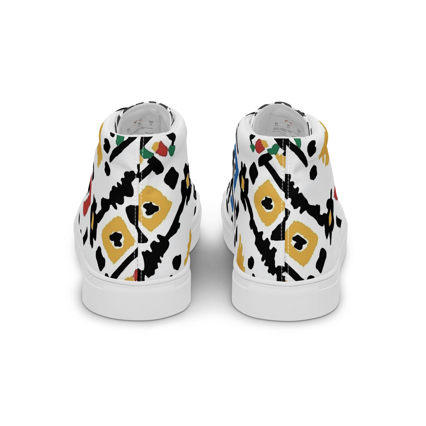 Men’s High Top Canvas Shoes – Amazigh Tribal Motifs and Berber Symbols