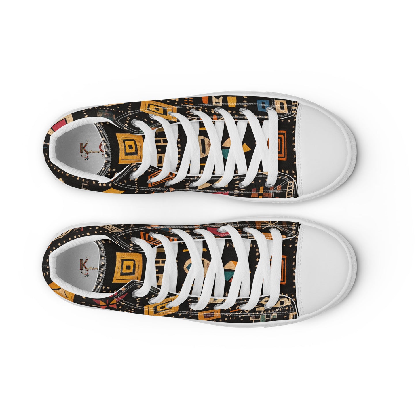 Men’s High Top Canvas Shoes – Amazigh Symbols and Berber Tribal Art