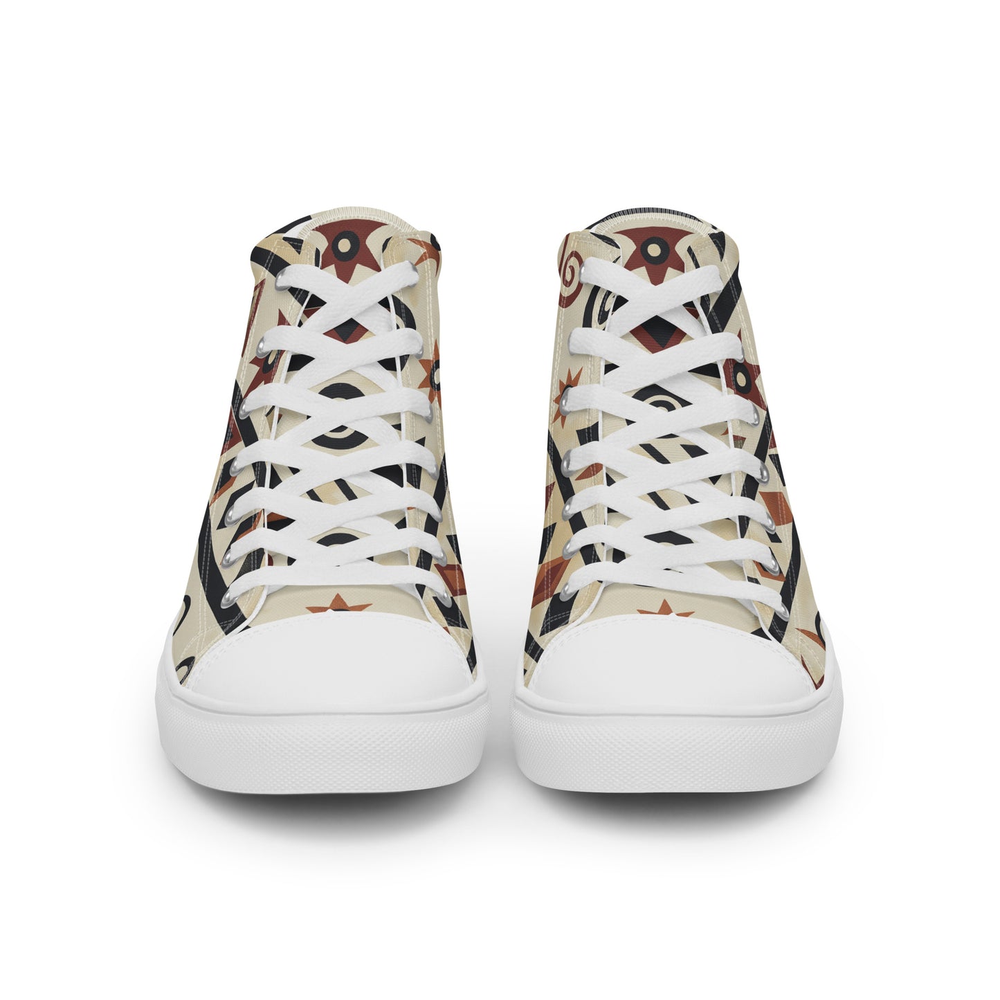 Men’s High Top Canvas Shoes – Berber Symbols and Amazigh Tribal Designs