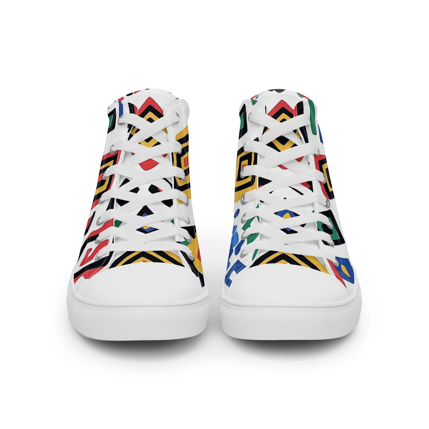 Men’s High Top Canvas Shoes – Bold Berber Symbols and Amazigh Tribal Art