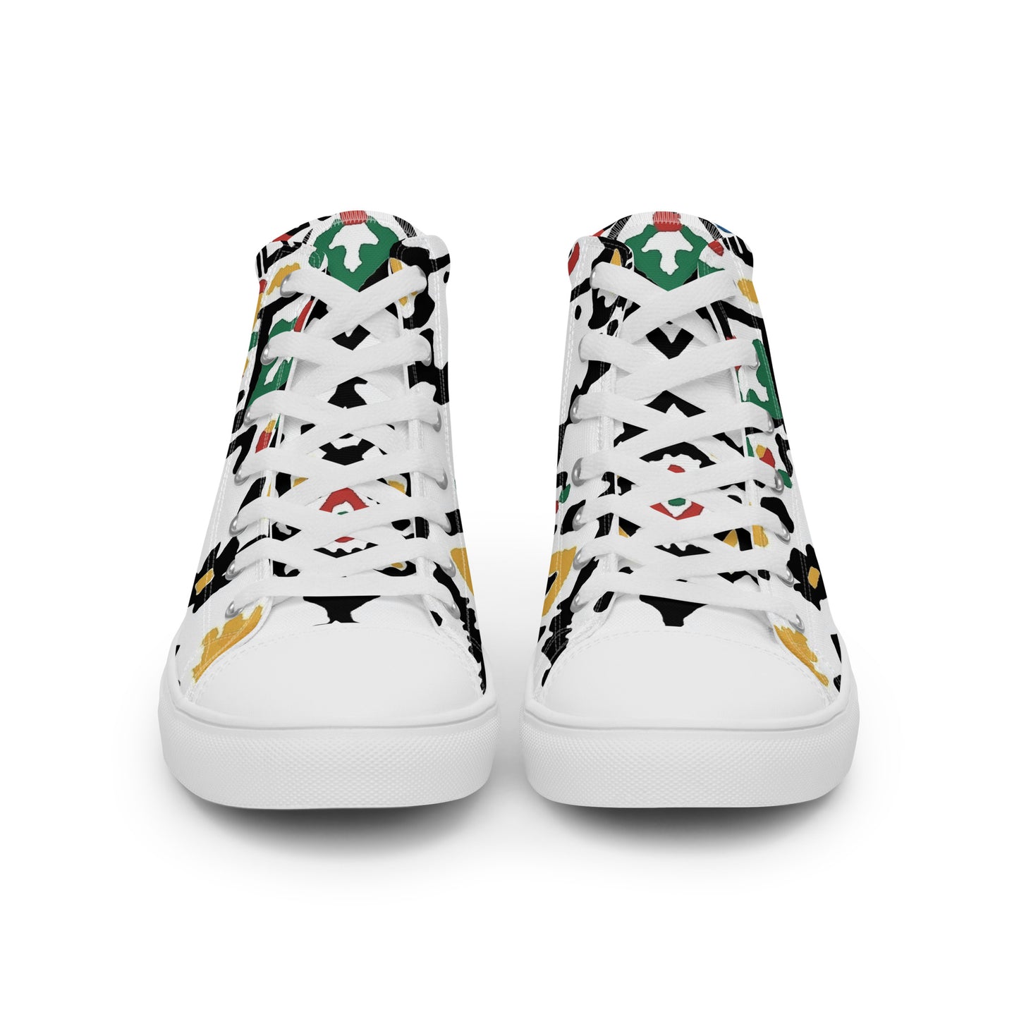 Men’s High Top Canvas Shoes – Berber Symbols and Traditional Amazigh Patterns