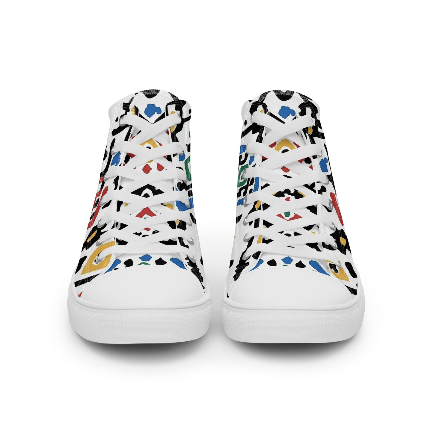 Men’s High Top Canvas Shoes – Amazigh Tribal Motifs and Berber Symbols