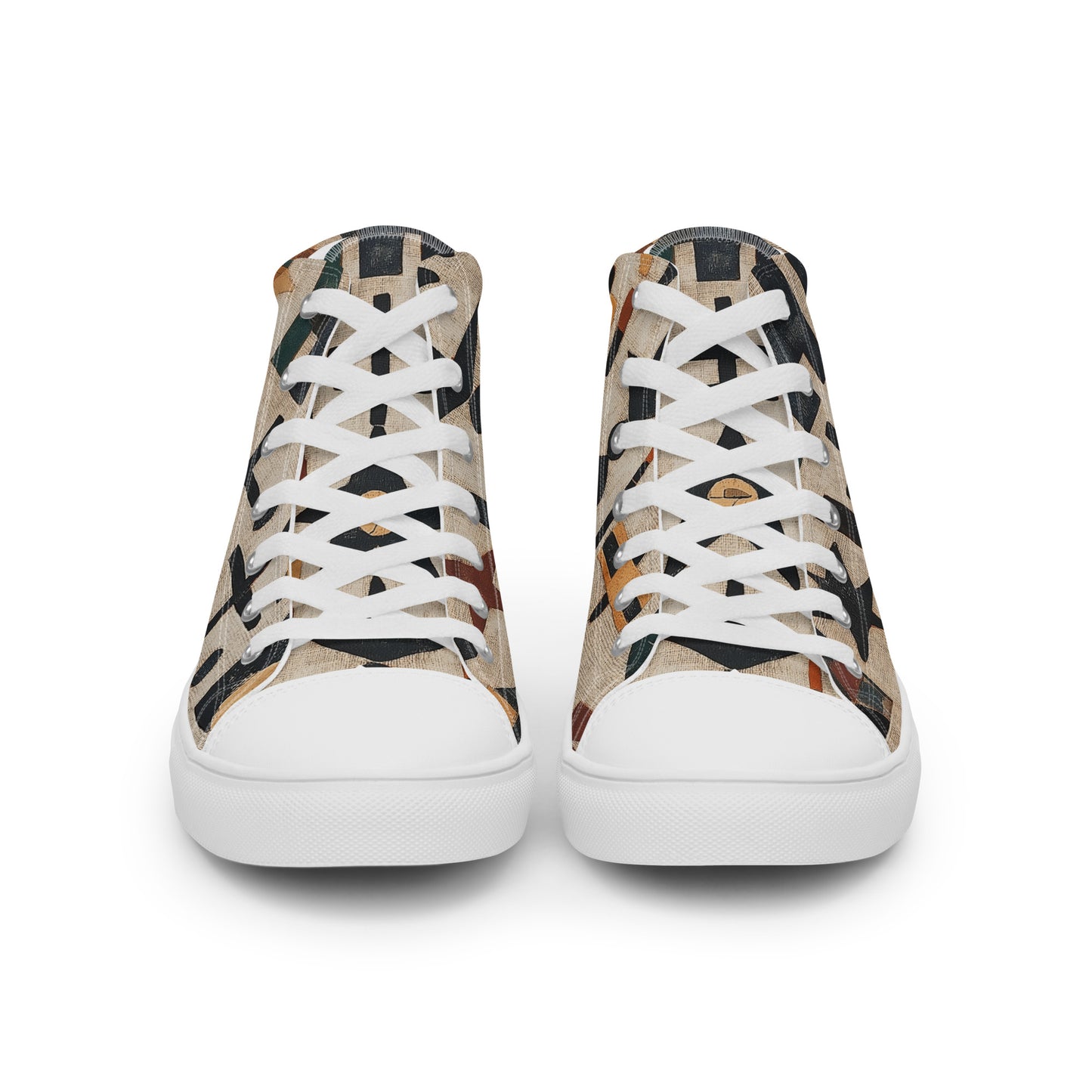 Men’s High Top Canvas Shoes – Amazigh Tribal Symbols and Berber Heritage