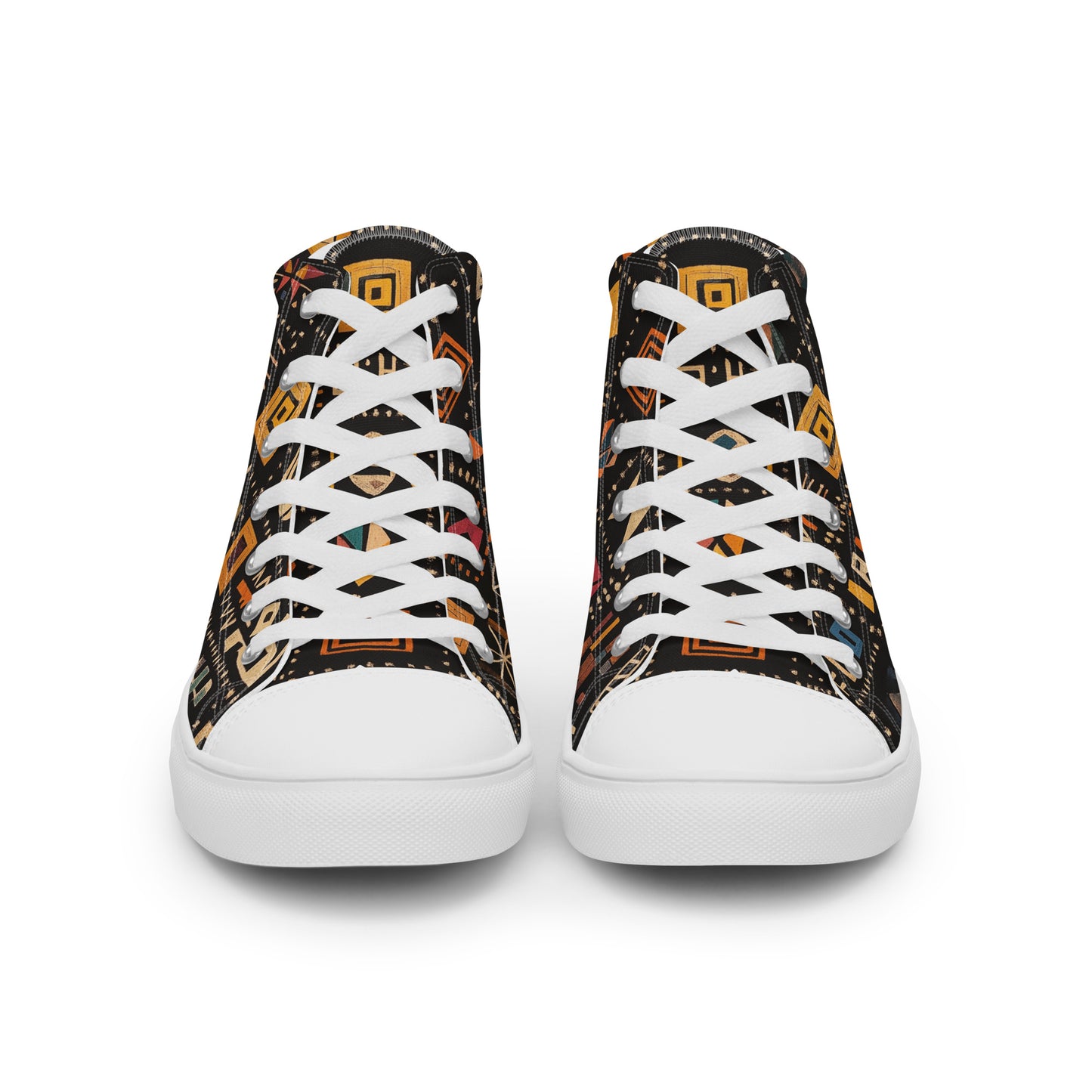 Men’s High Top Canvas Shoes – Amazigh Symbols and Berber Tribal Art