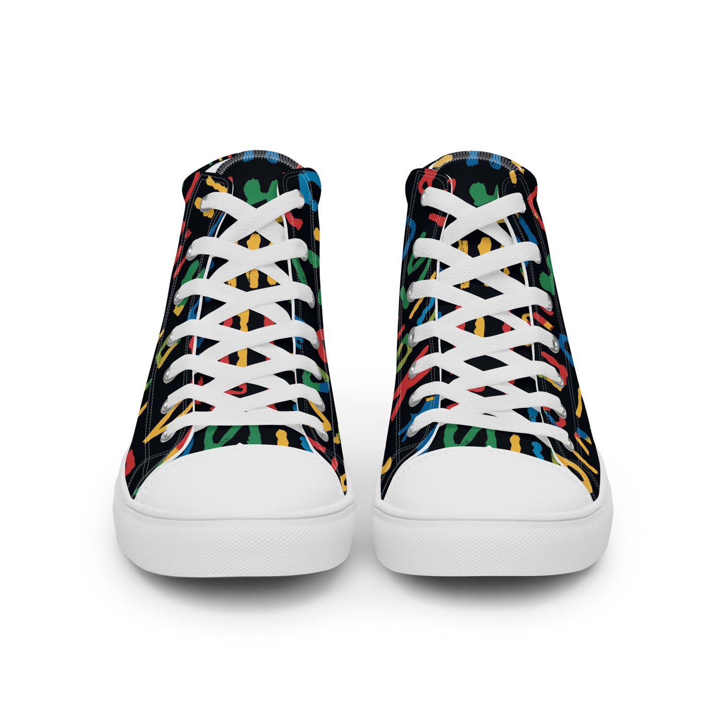 Men’s High Top Canvas Shoes – Bold Berber Symbols and Amazigh Heritage