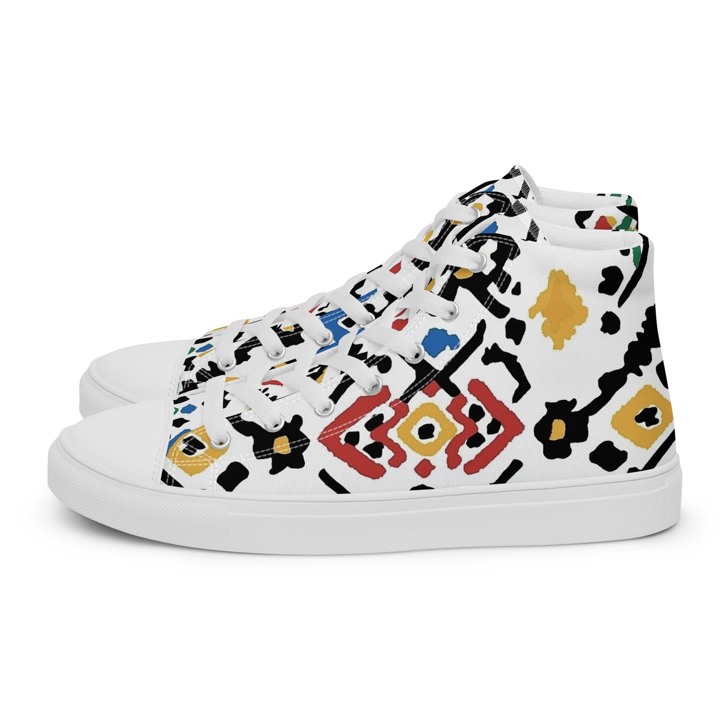 Men’s High Top Canvas Shoes – Amazigh Tribal Motifs and Berber Symbols