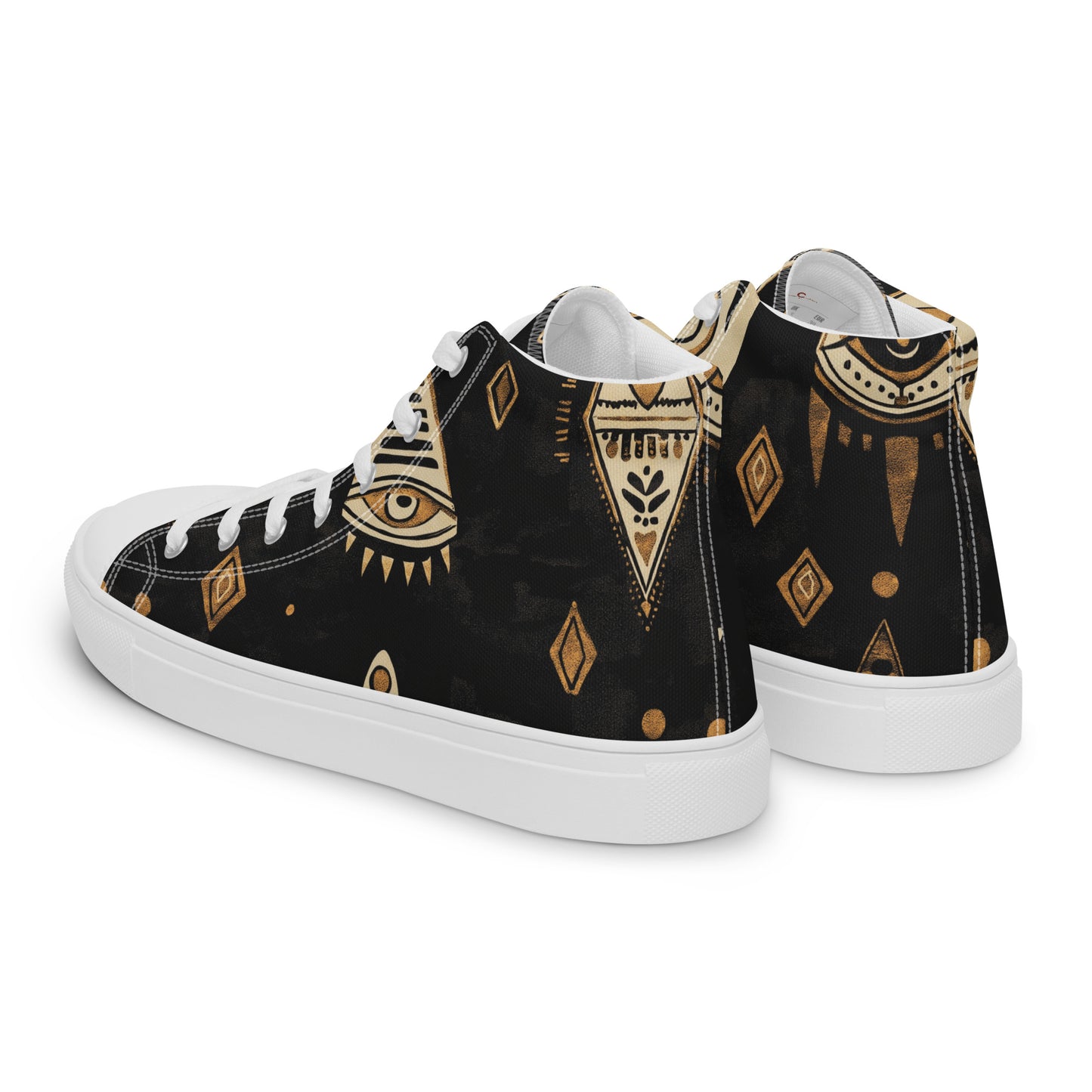 Men’s High Top Canvas Shoes – Berber Tribal Art and Amazigh Symbols