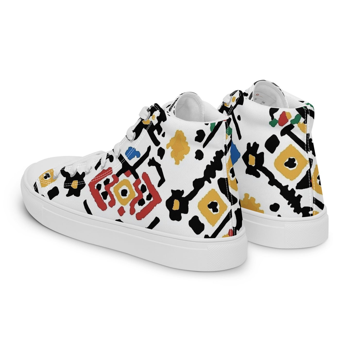 Men’s High Top Canvas Shoes – Amazigh Tribal Motifs and Berber Symbols